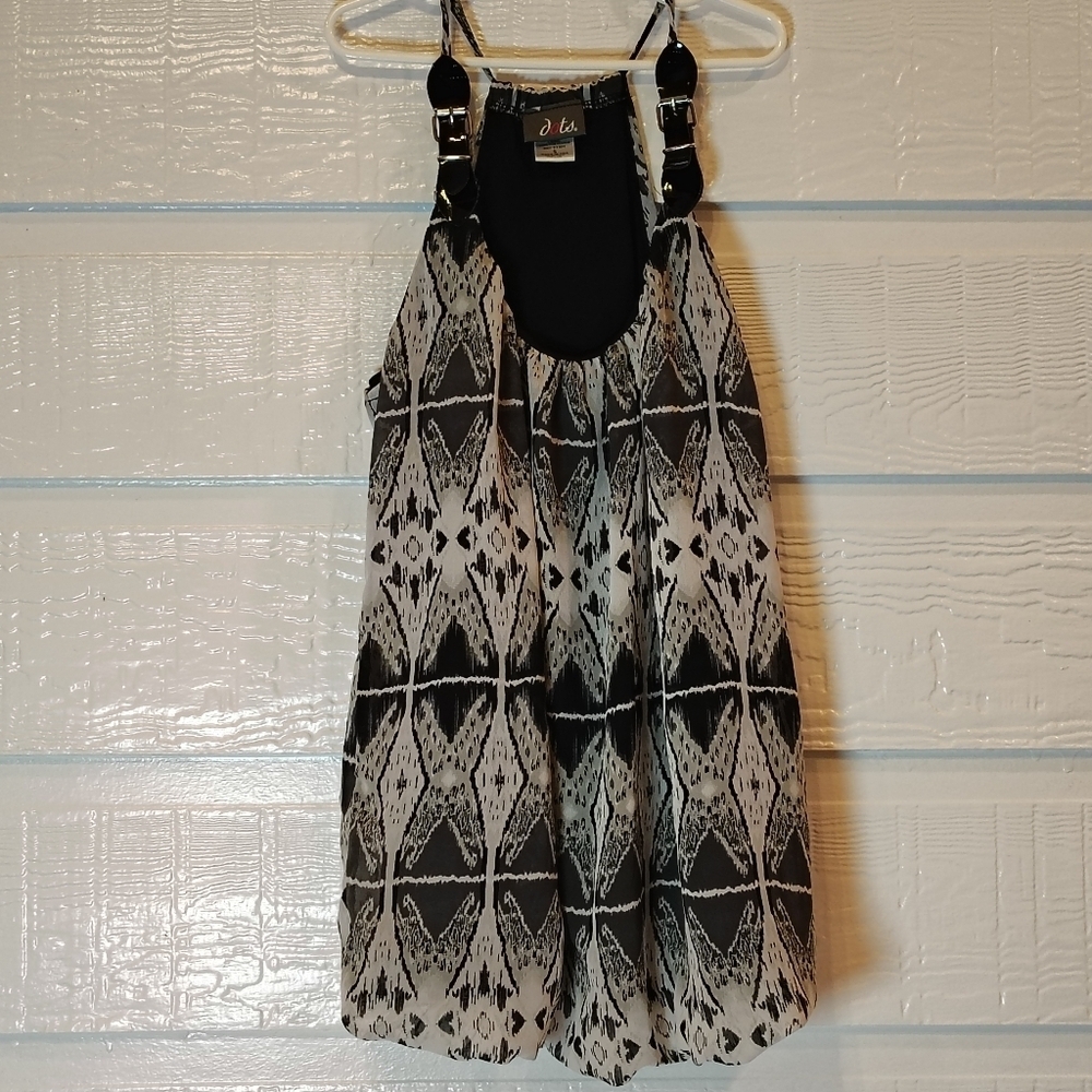 Dots Top Women's Small Black White Pattern Y2K 90s Club  Mob Wife‎ Whimsigoth